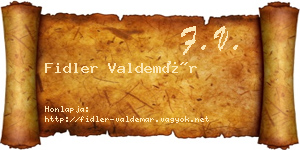 Fidler Valdemár névjegykártya